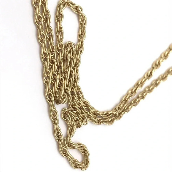 Vintage Givenchy Gold Plated Necklace with Rhinestones - Picture 6 of 10